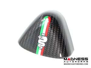 Alfa Romeo 4C Carbon Fiber Upper Safety Belt Ring Cover - Italian Alfa Flag Theme Alfa Romeo 4C Carbon Fiber Upper Safety Belt Ring Cover - Italian Alfa Flag Theme